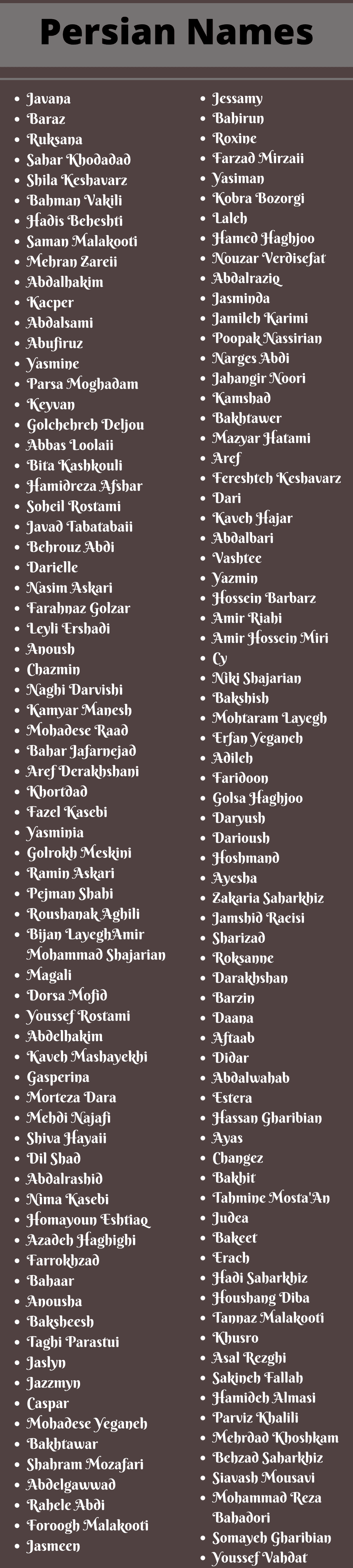 Persian Names