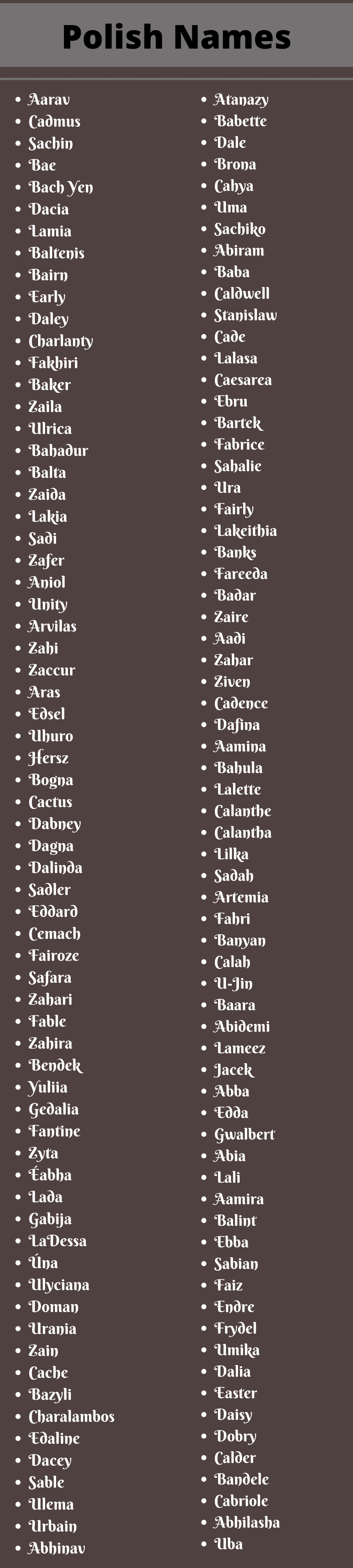 Polish Names: 400+ Polish Names Ideas And Suggestions
