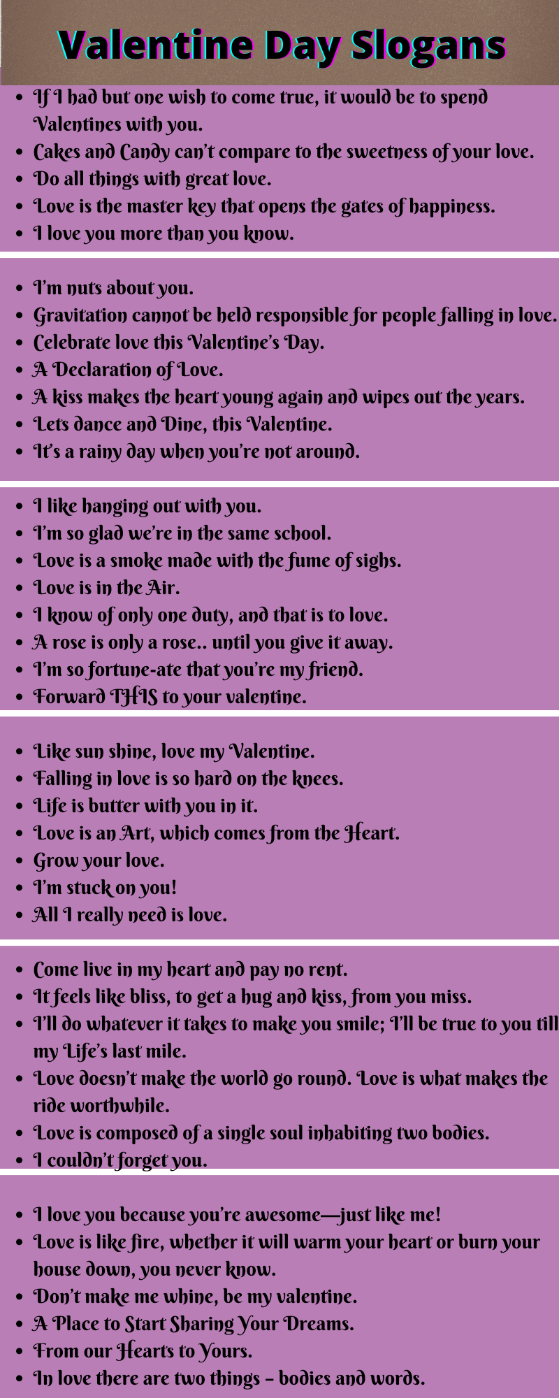 Valentine Day Slogans