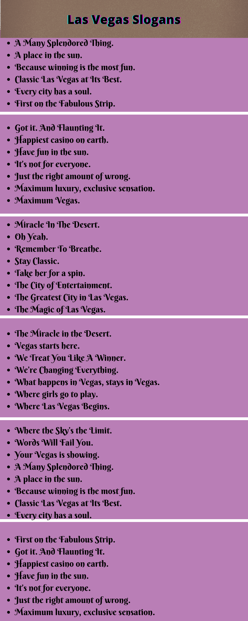 Las Vegas Slogans