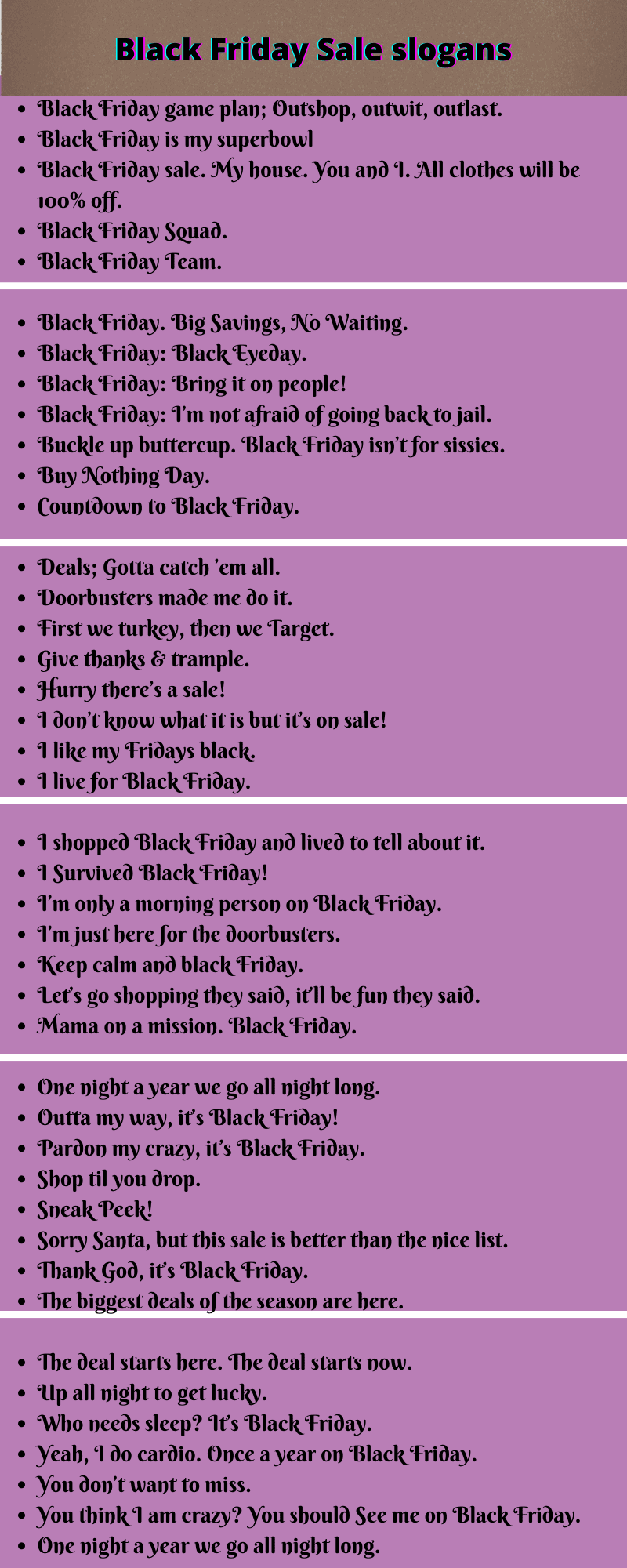 Black Friday Sale Slogans 