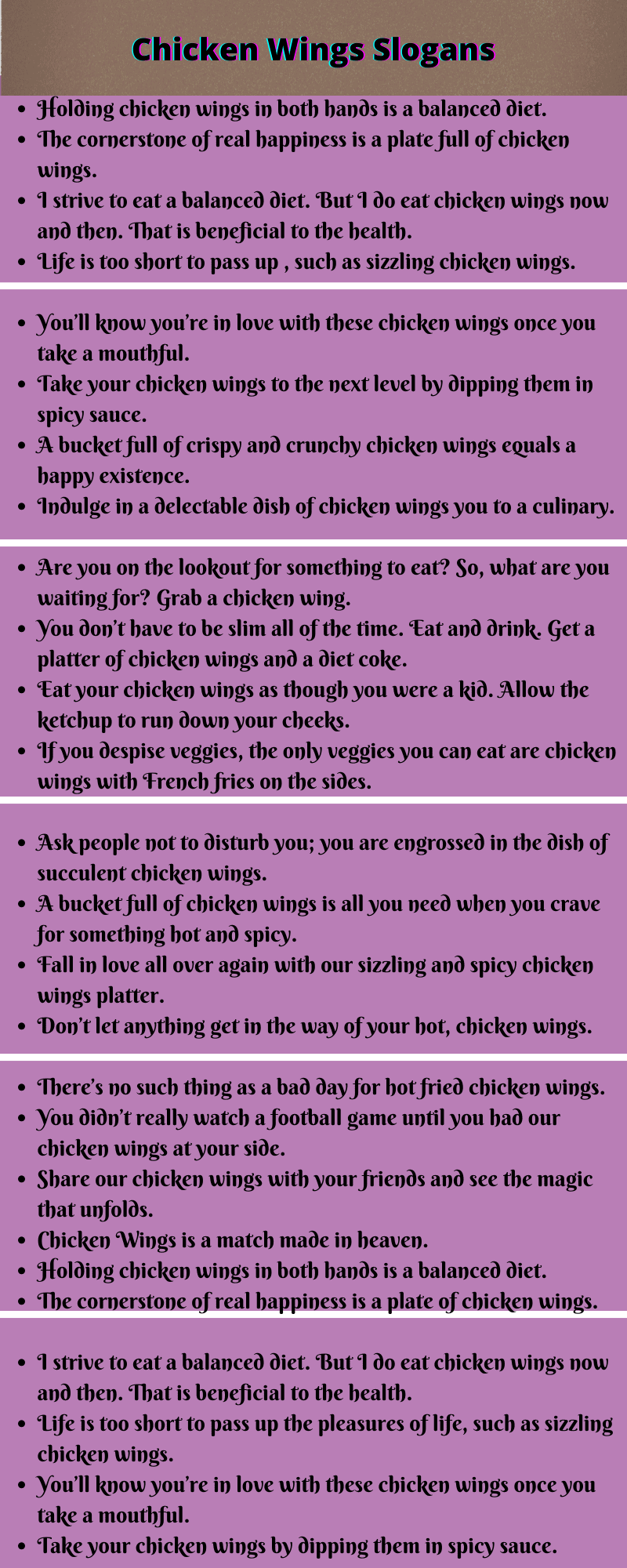 Chicken Wings Slogans 