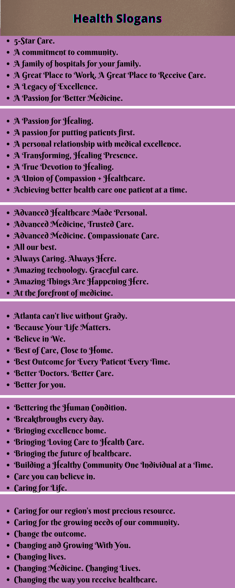 Health Slogans 