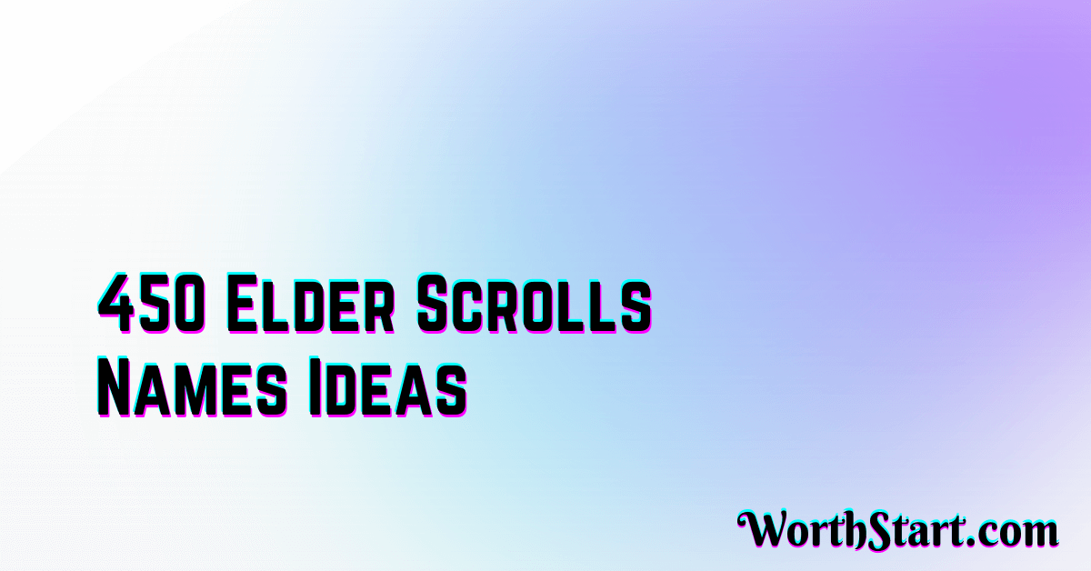Elder Scrolls Names Ideas