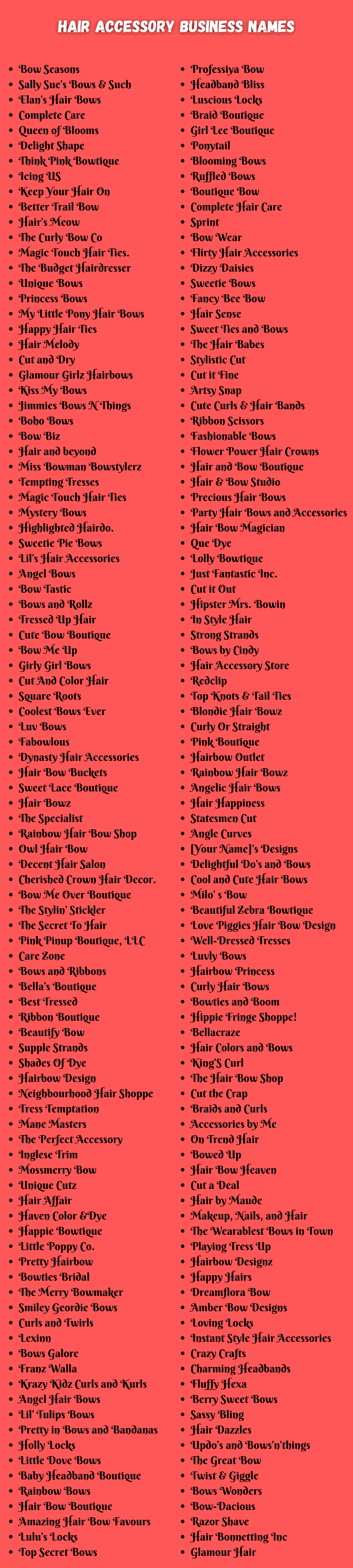 440 Best Unique Hair Accessory Business Names Ideas