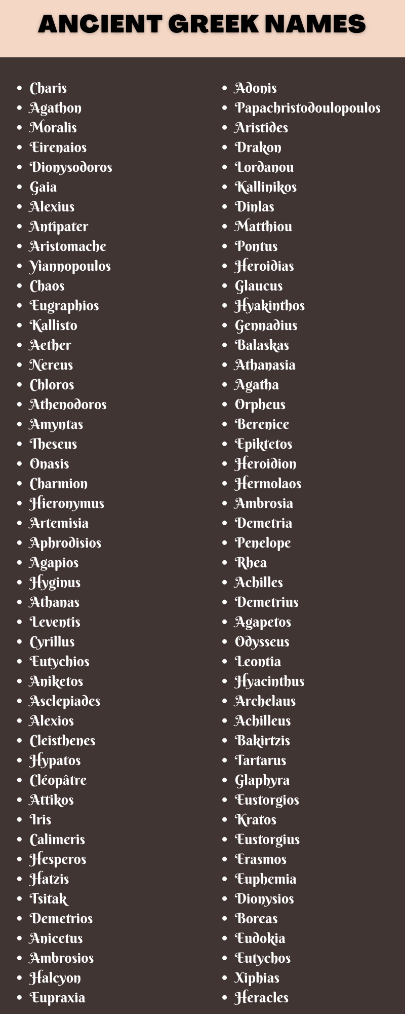 450 Impressive Ancient Greek Names For You