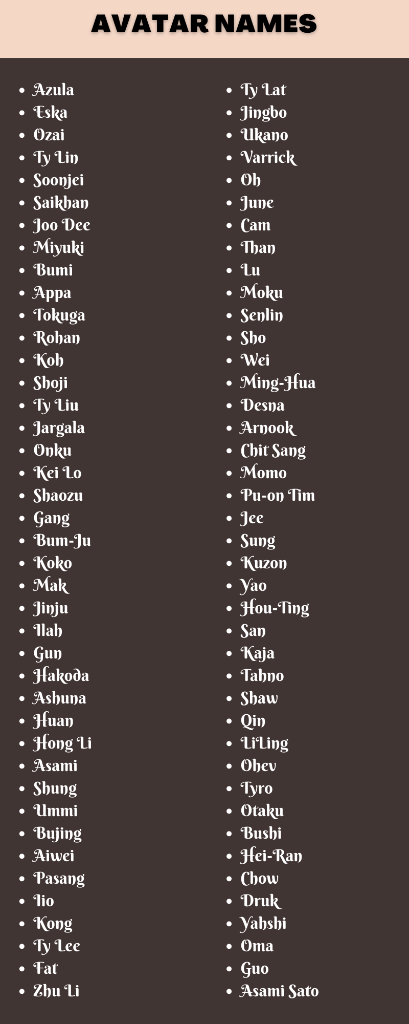 Avatar Names