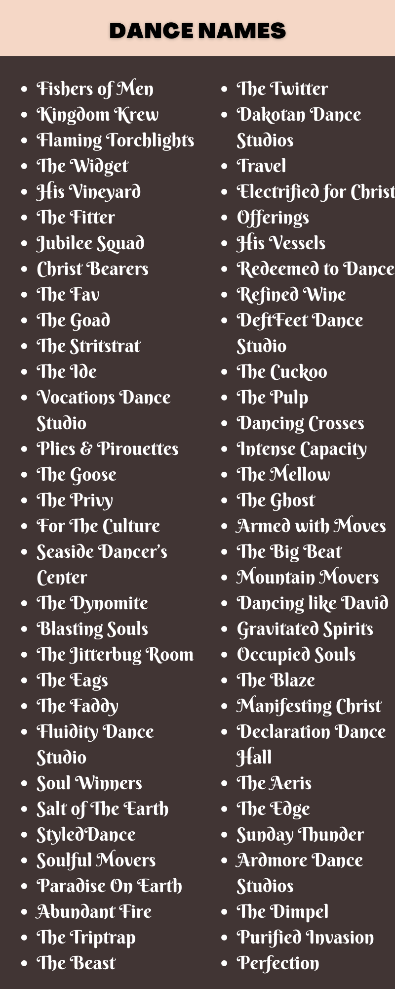 Dance Names