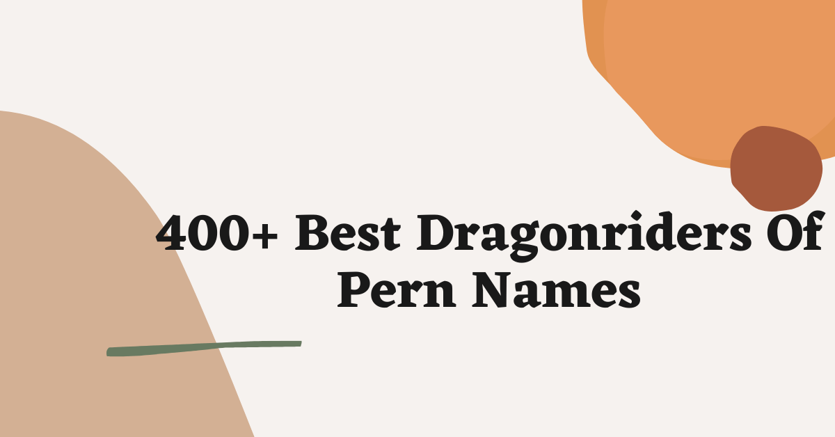 Dragonriders Of Pern Names