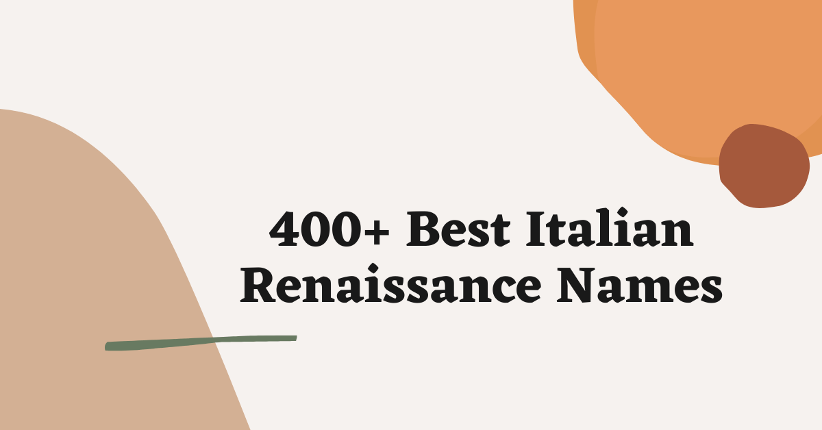 Italian Renaissance Names