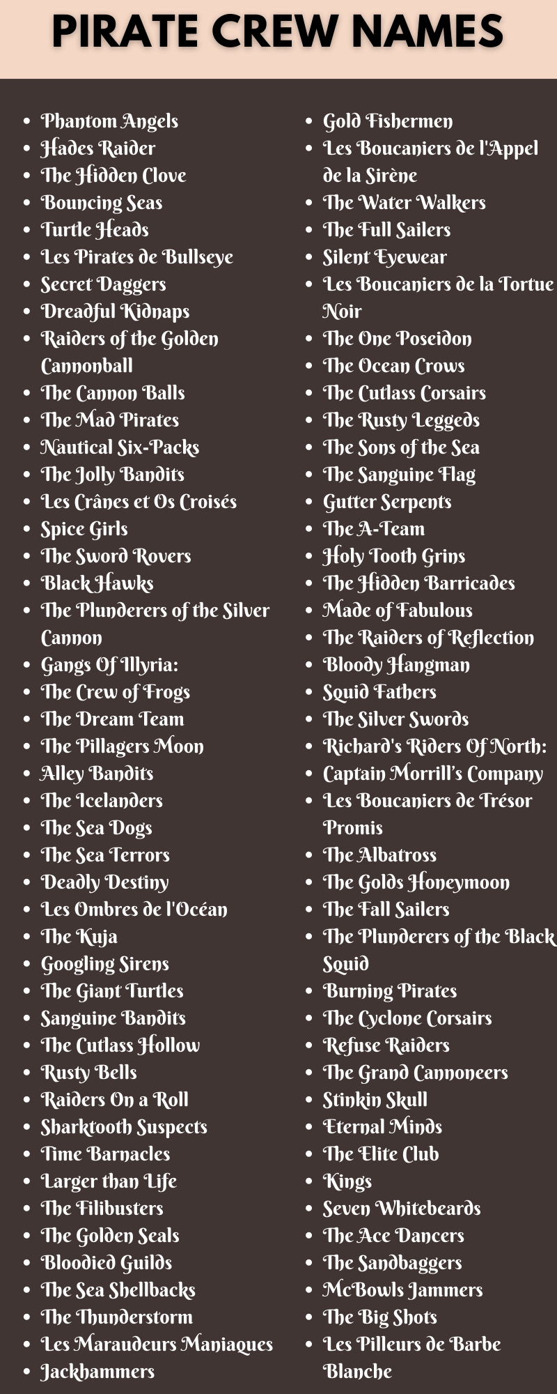 450 Catchy Pirate Crew Names Ideas