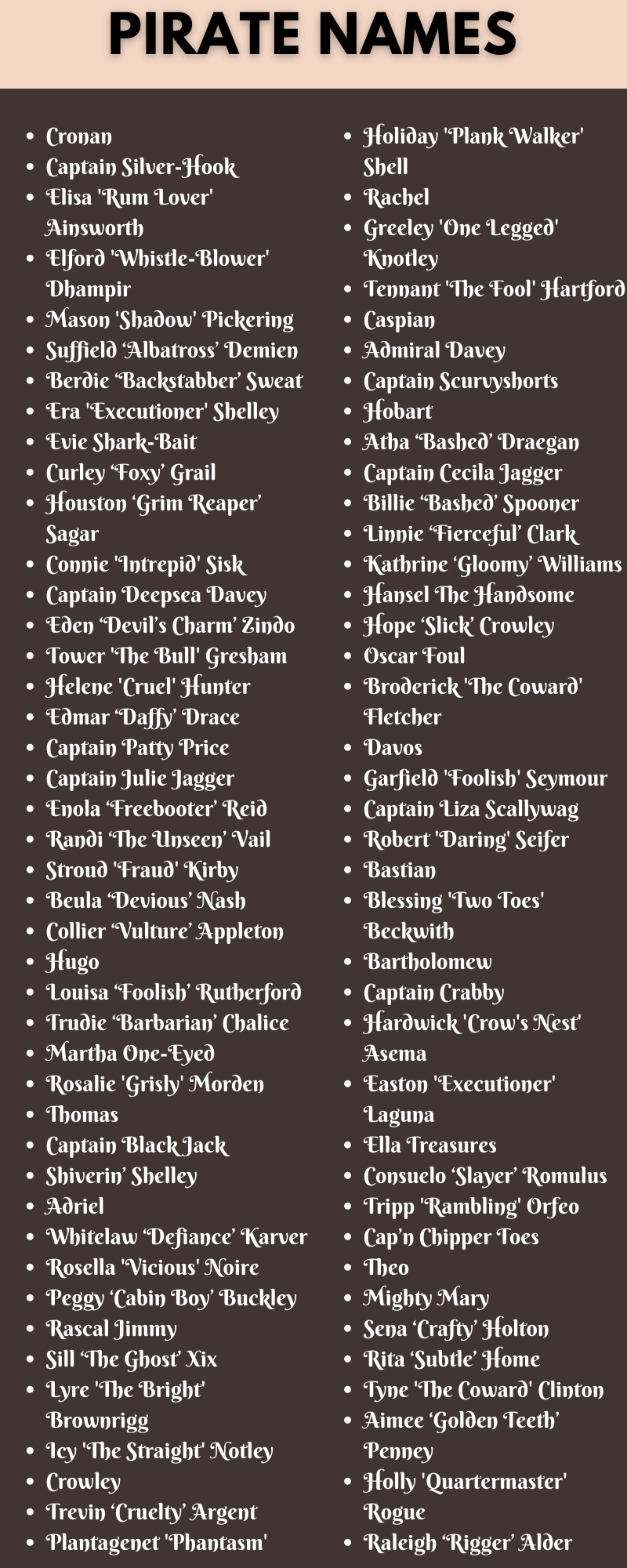 450 Best Pirate Names Ideas To Inspire You