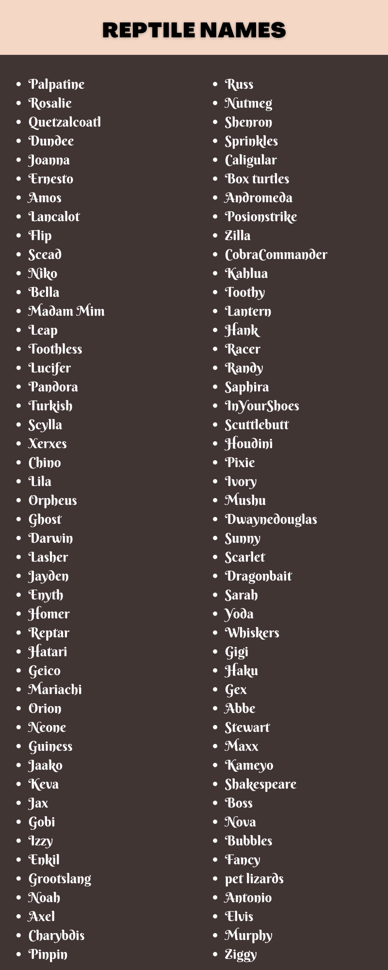 Reptile Names