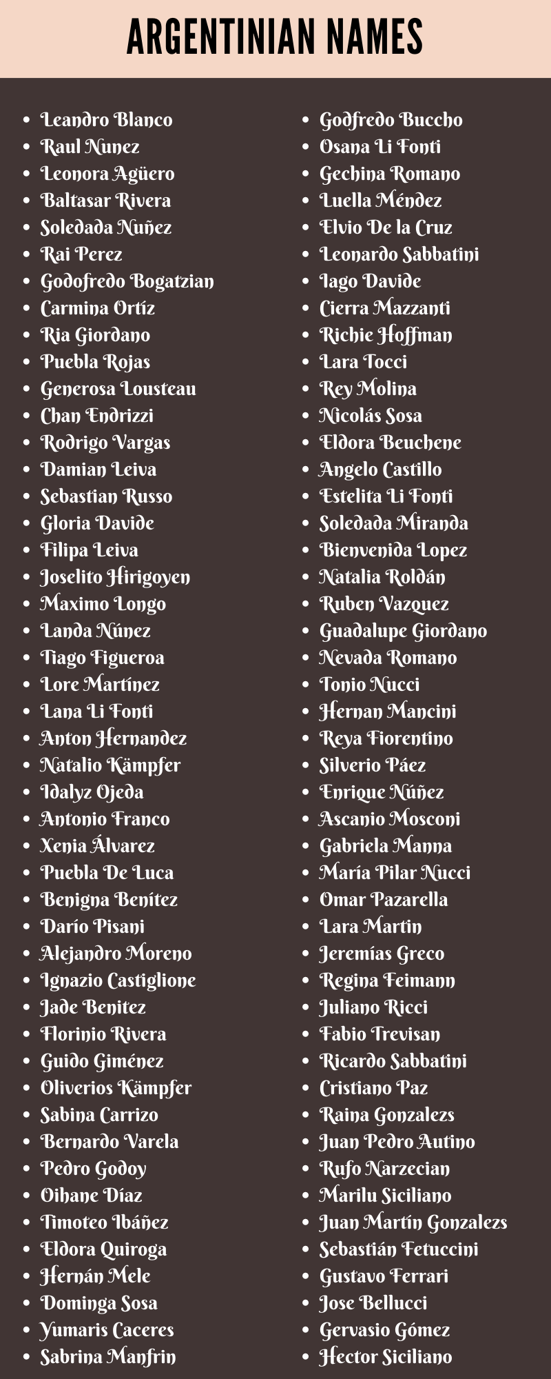Argentinian Names