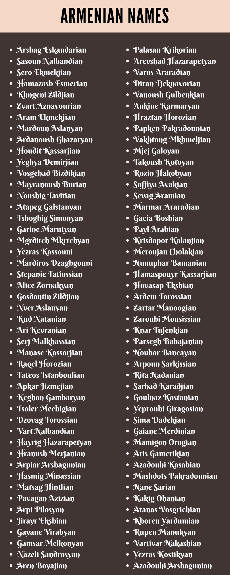 Armenian Names