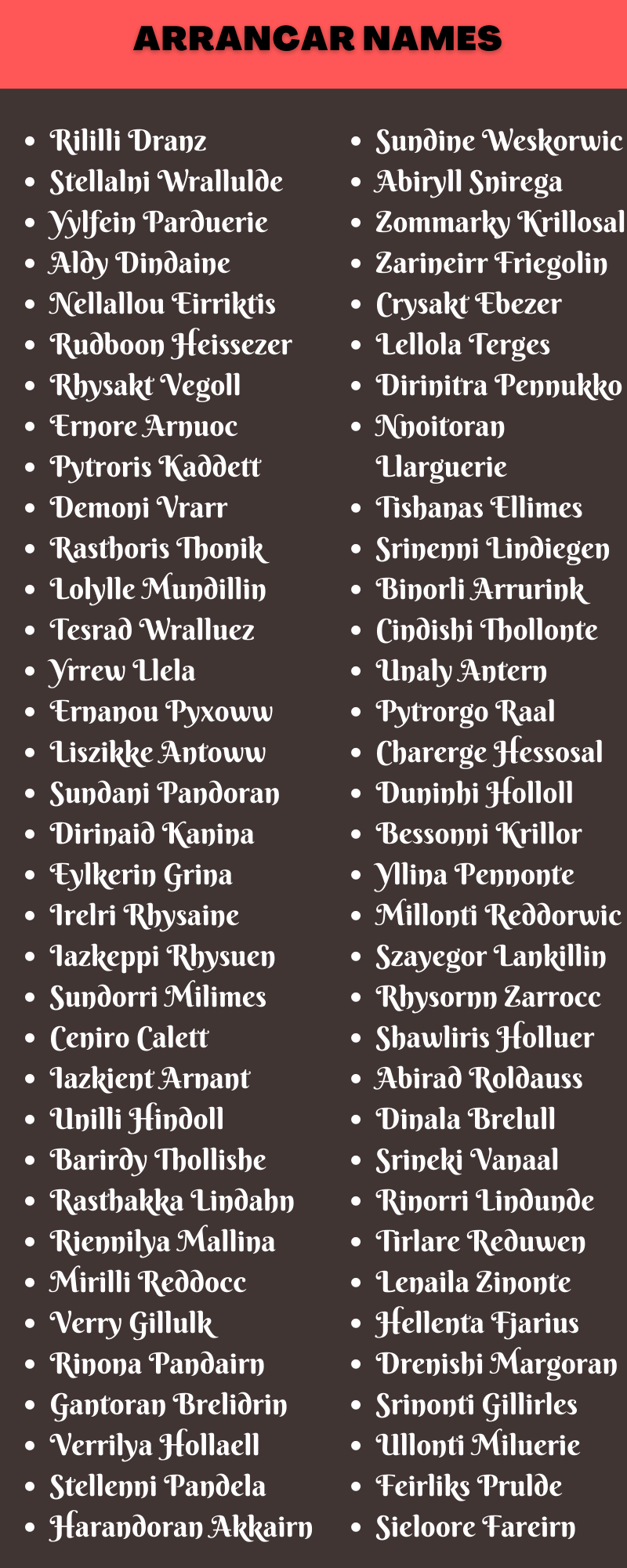 Arrancar Names