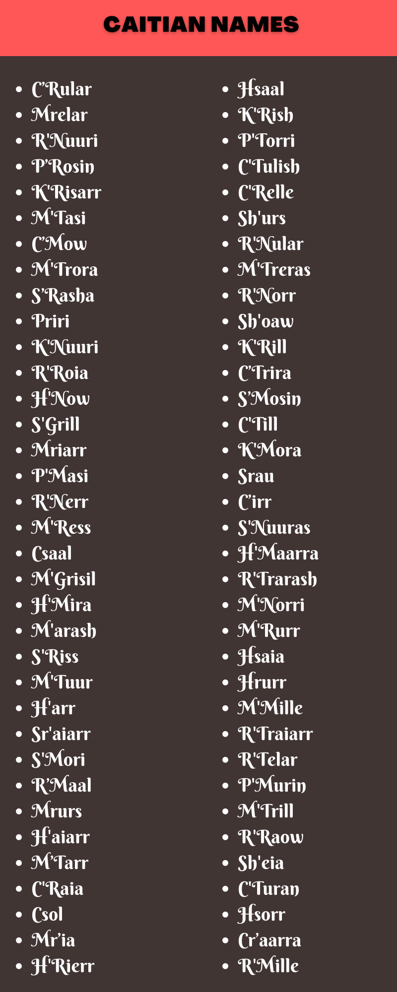 Caitian Names