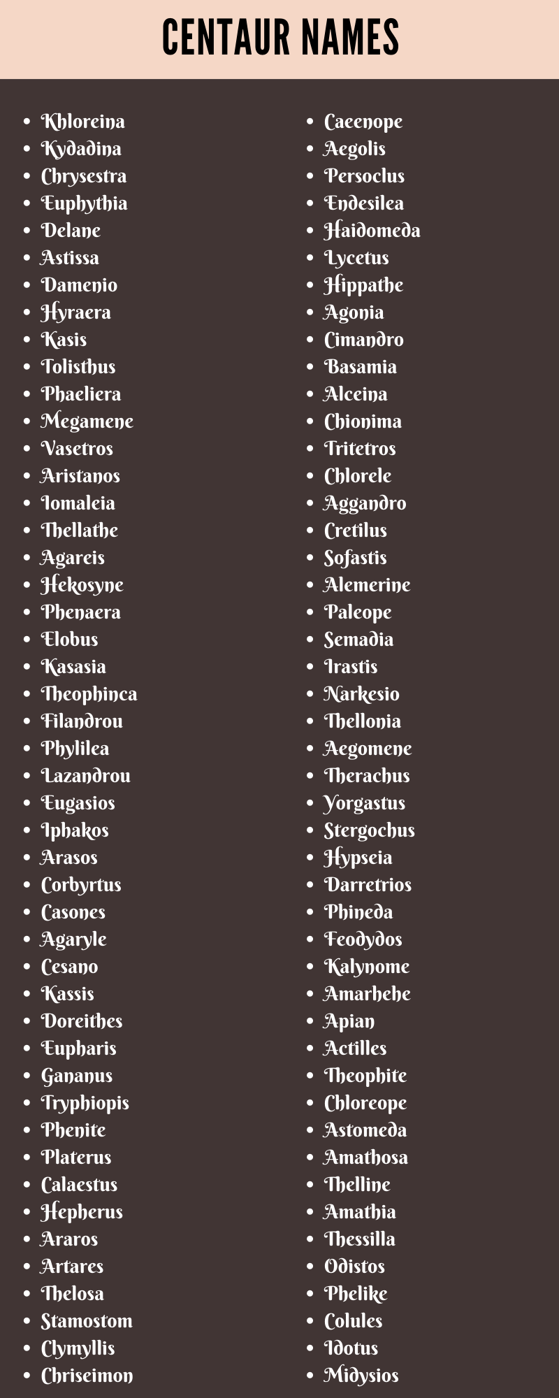 Centaur Names