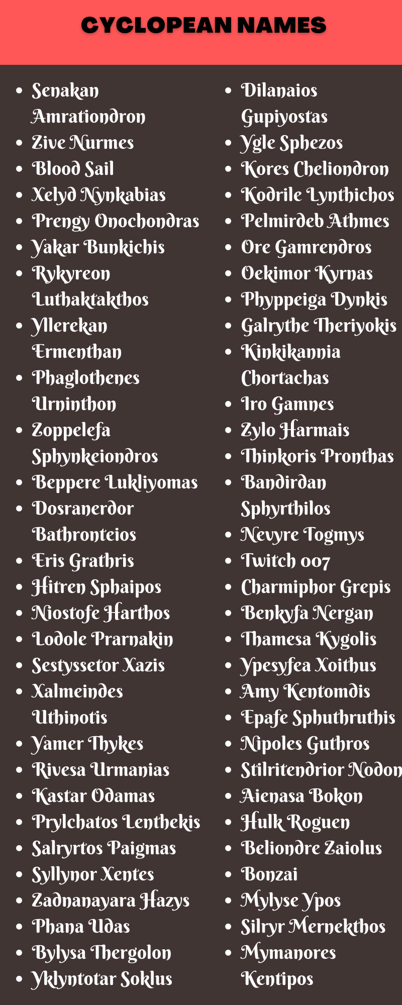 Cyclopean Names