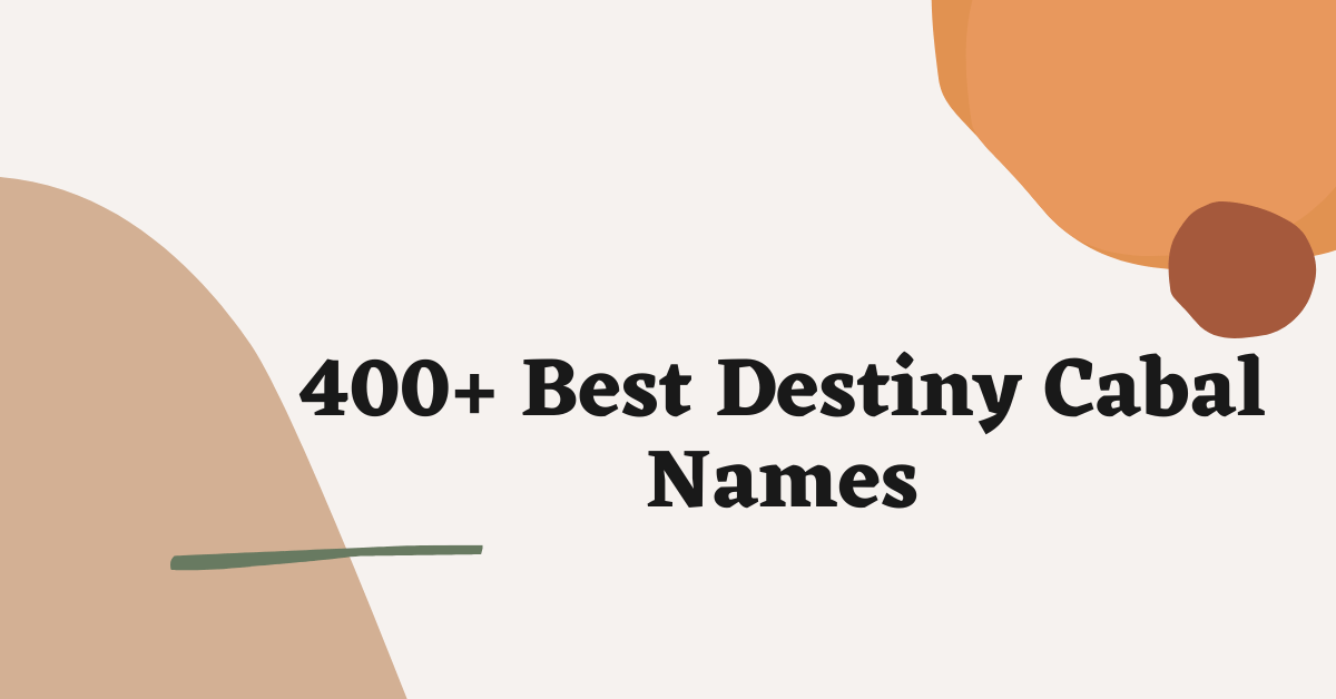 Destiny Cabal Names