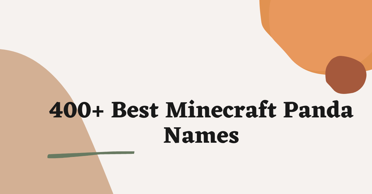 Minecraft Panda Names