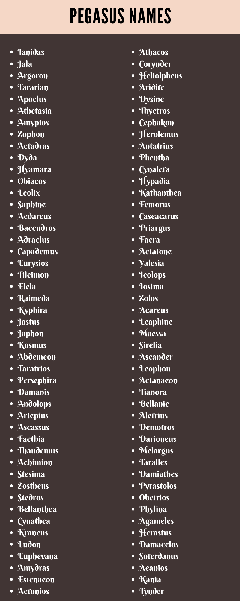 Pegasus Names