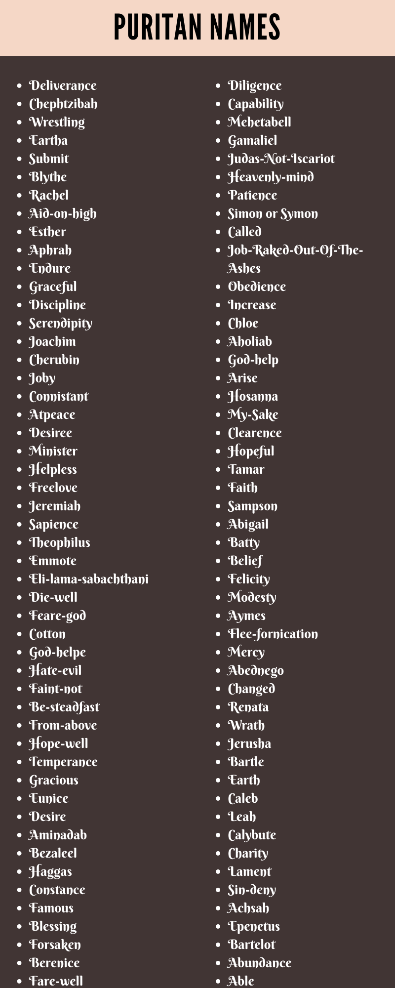 Puritan Names 