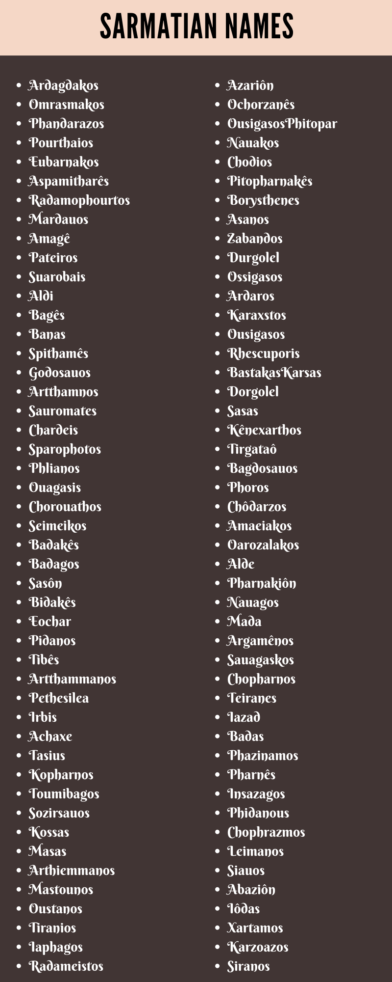 Sarmatian Names