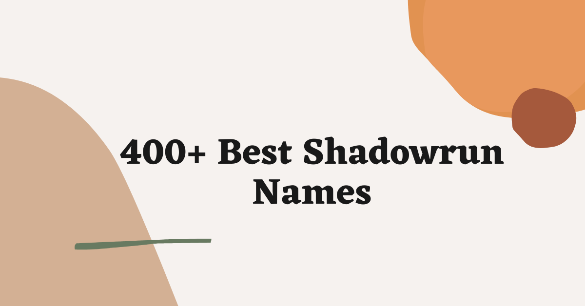 Shadowrun Names