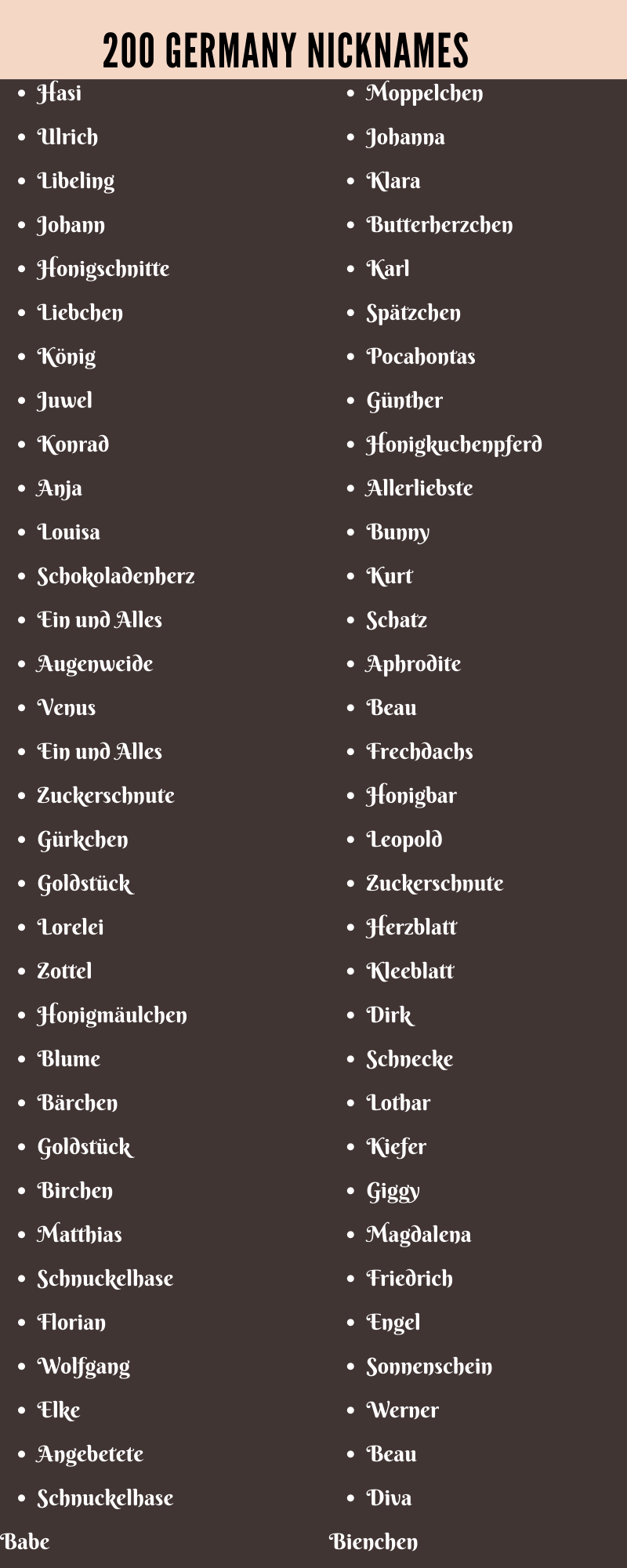 germany nicknames