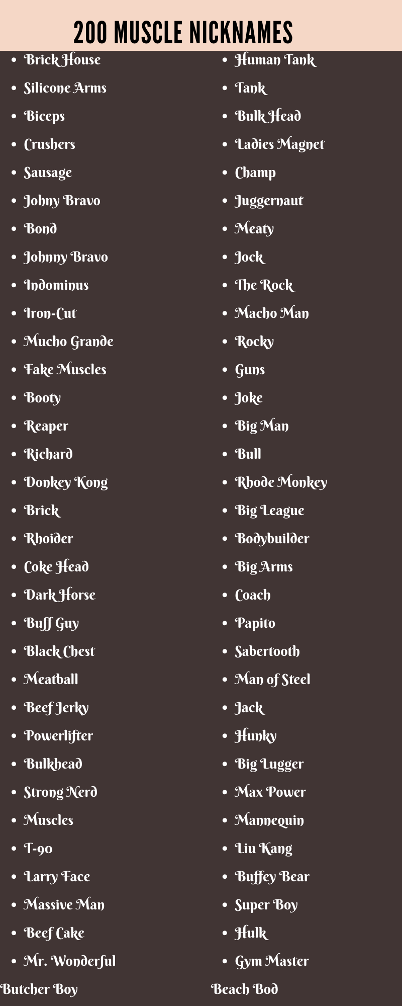 muscle nicknames