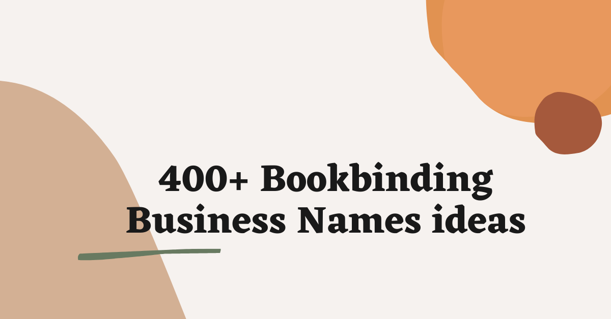 Bookbinding Business Names