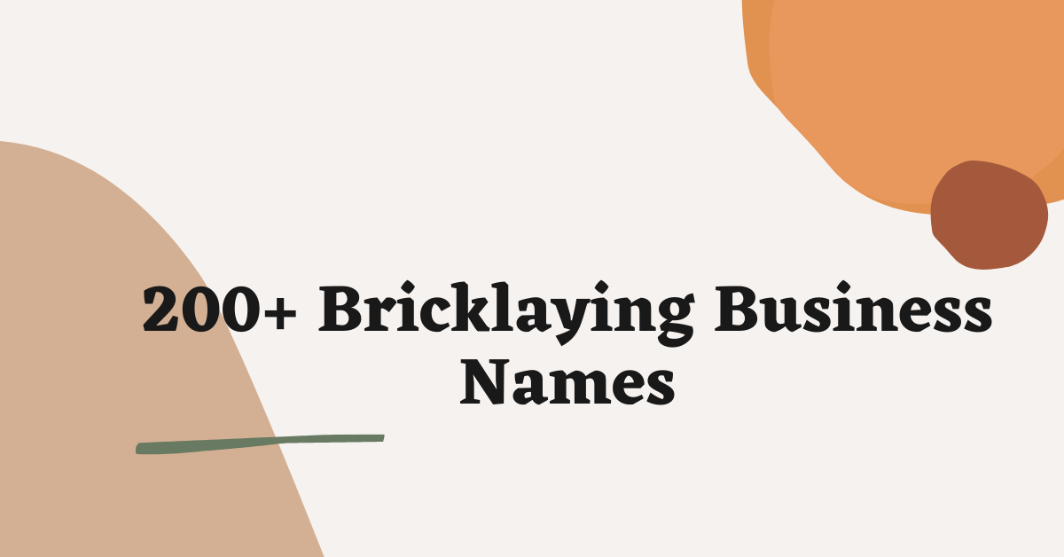 Bricklaying Business Names