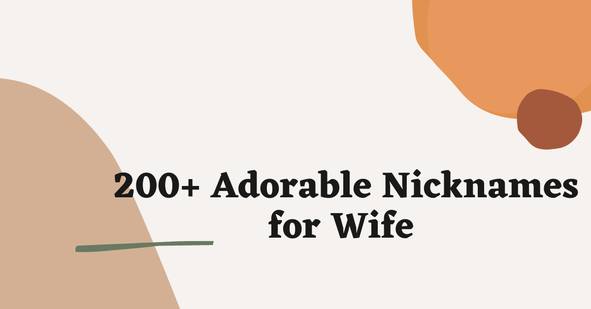 Adorable Nicknames for Wife Ideas