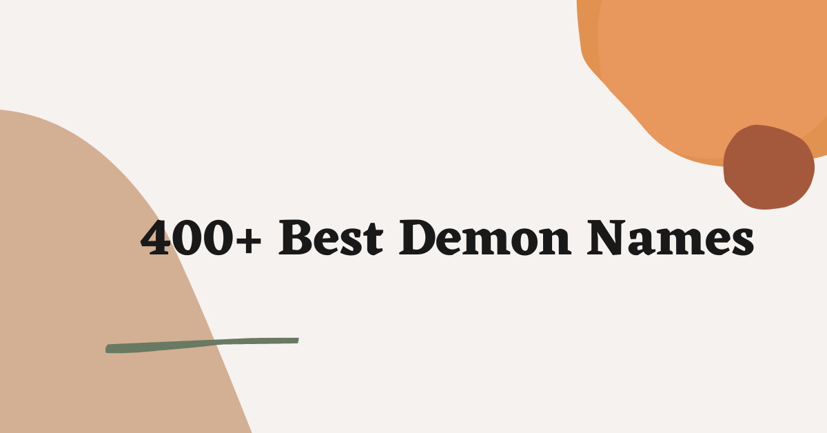 Demon Names Ideas