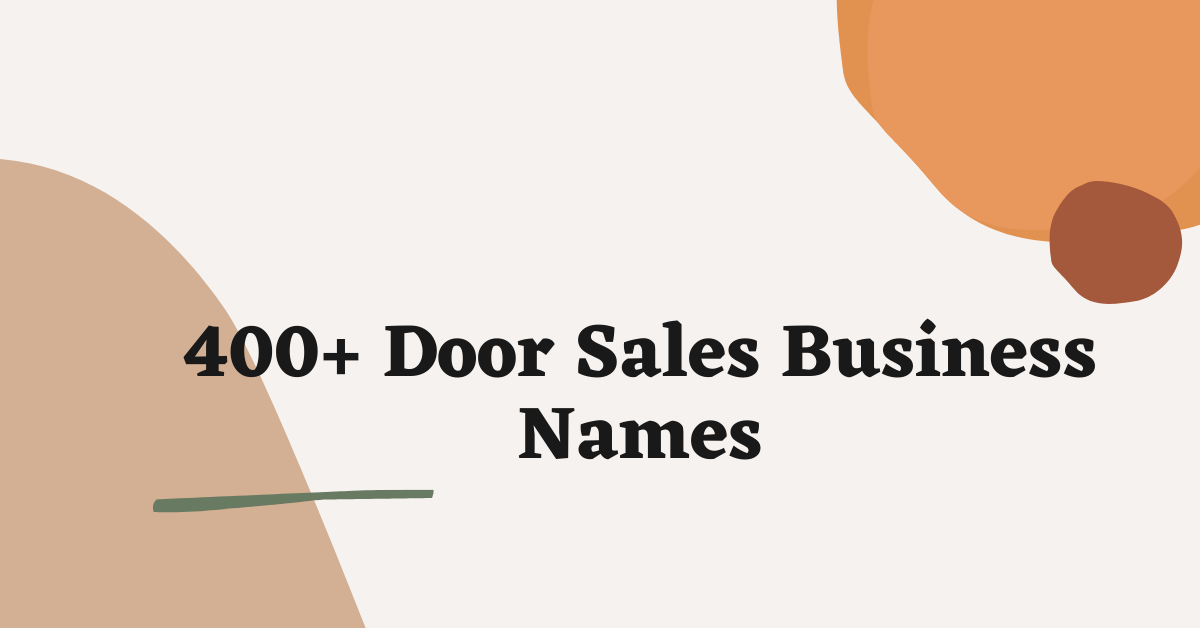 Door Sales Business Names