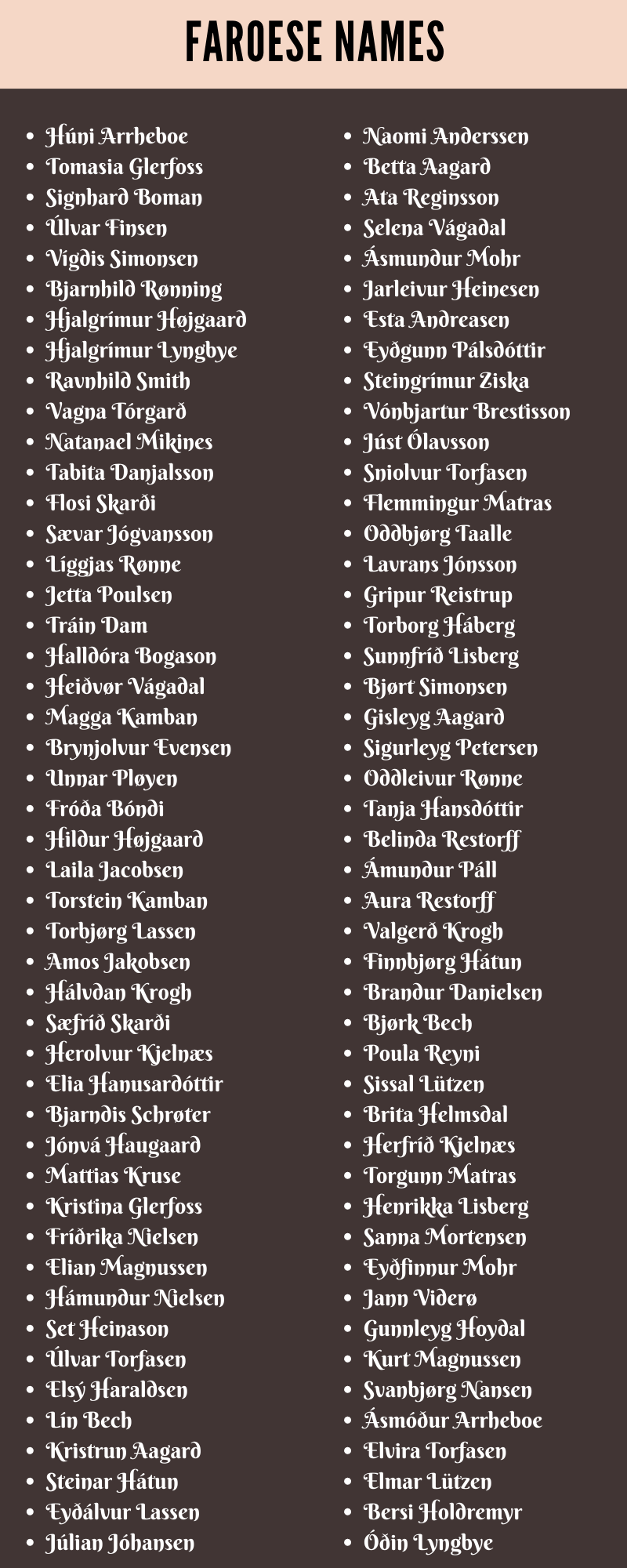 Faroese Names