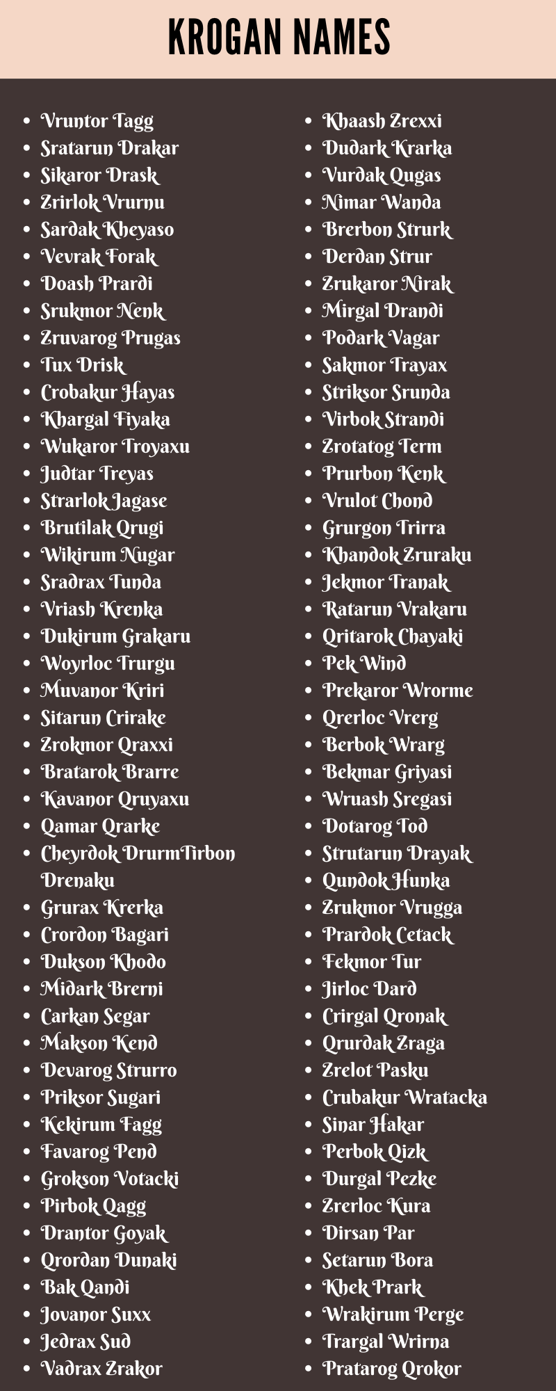 Krogan Names
