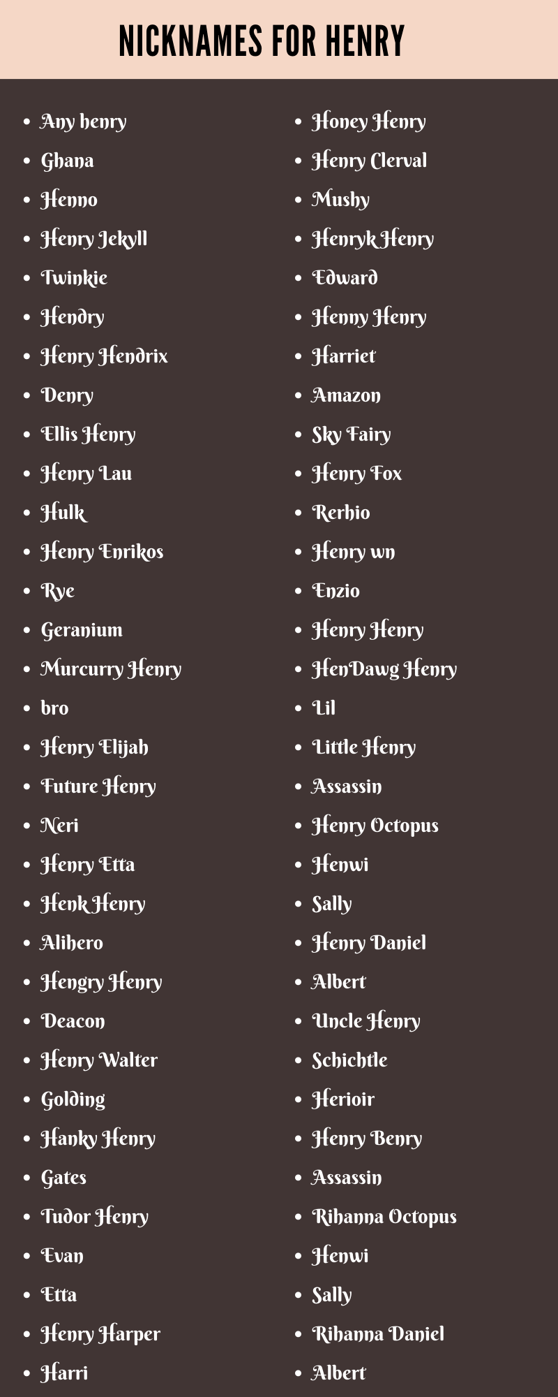 Nicknames for Henry