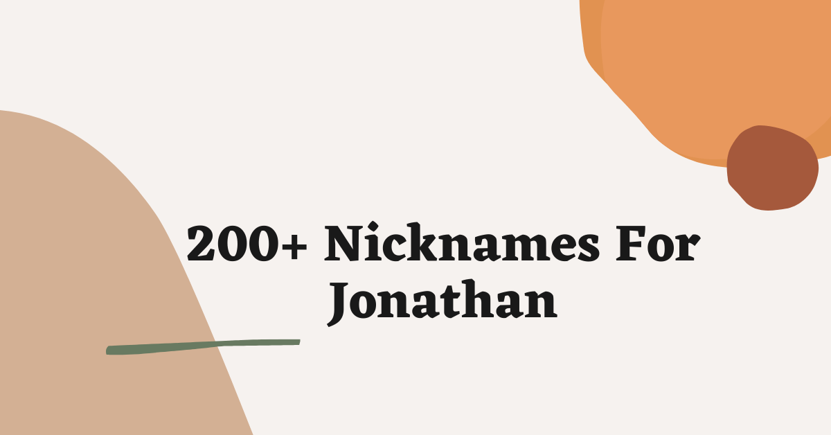 Nicknames For Jonathan
