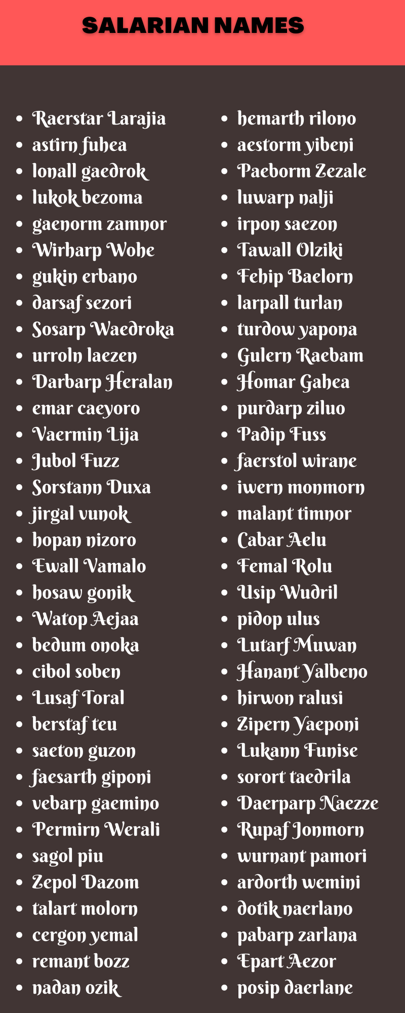 Salarian Names