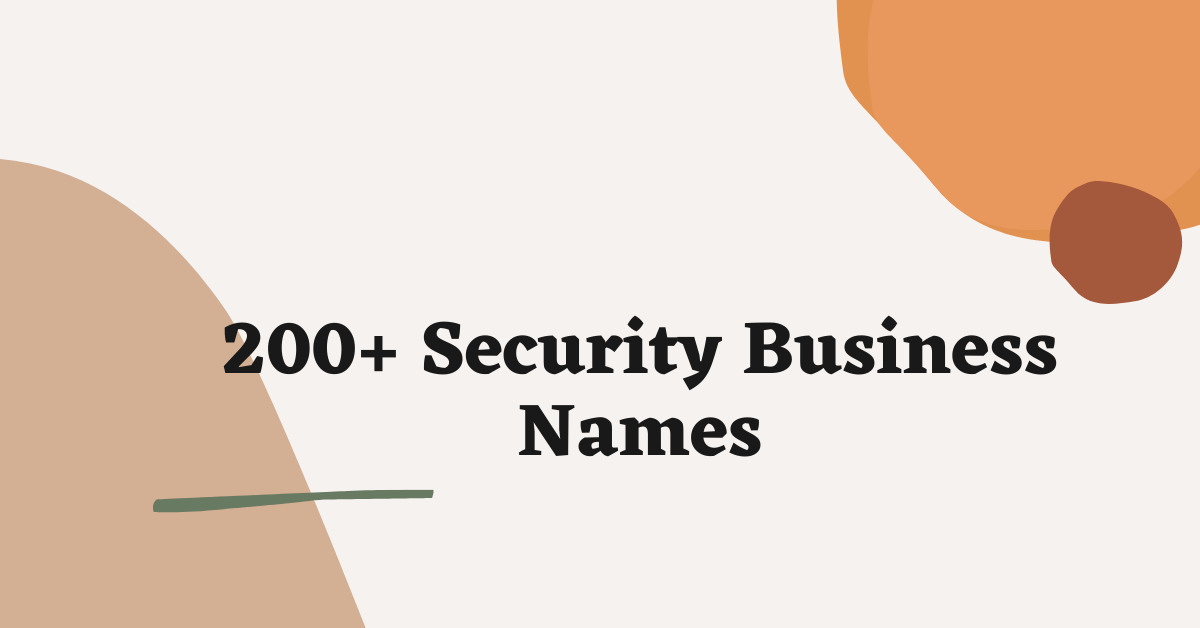 Security Business Names