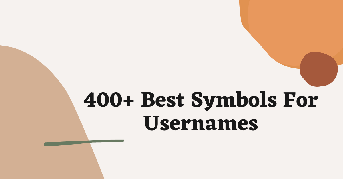 Symbols For Usernames