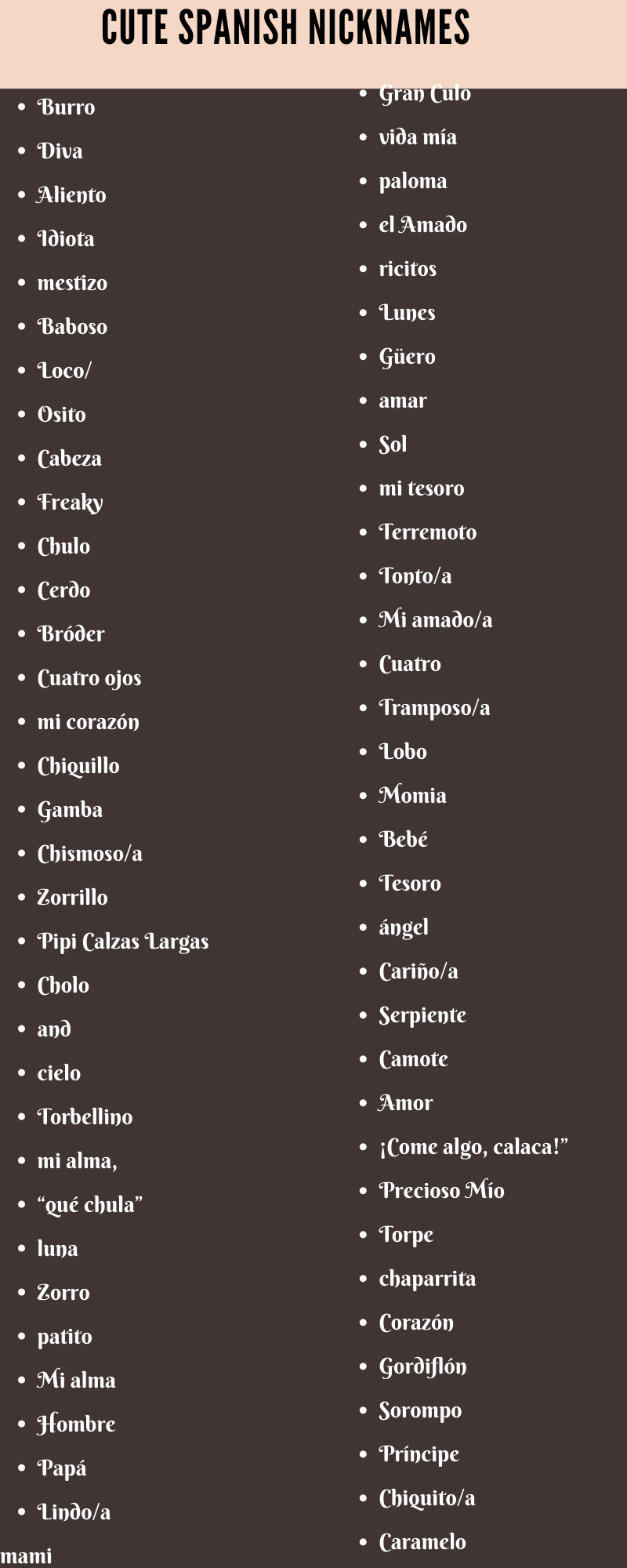 cute spanish nicknames