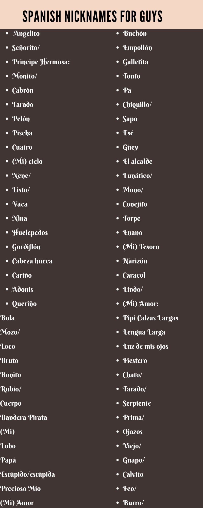 spanish nicknames for guys
