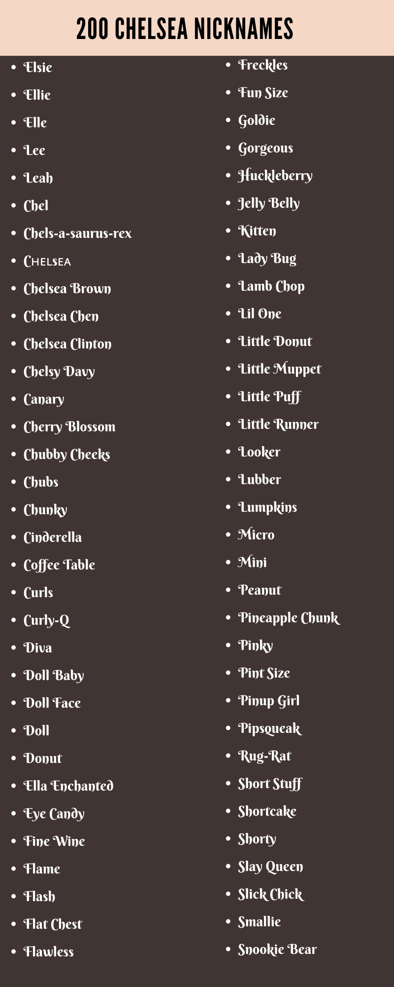 chelsea nicknames
