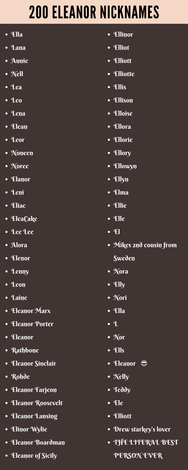 eleanor nicknames