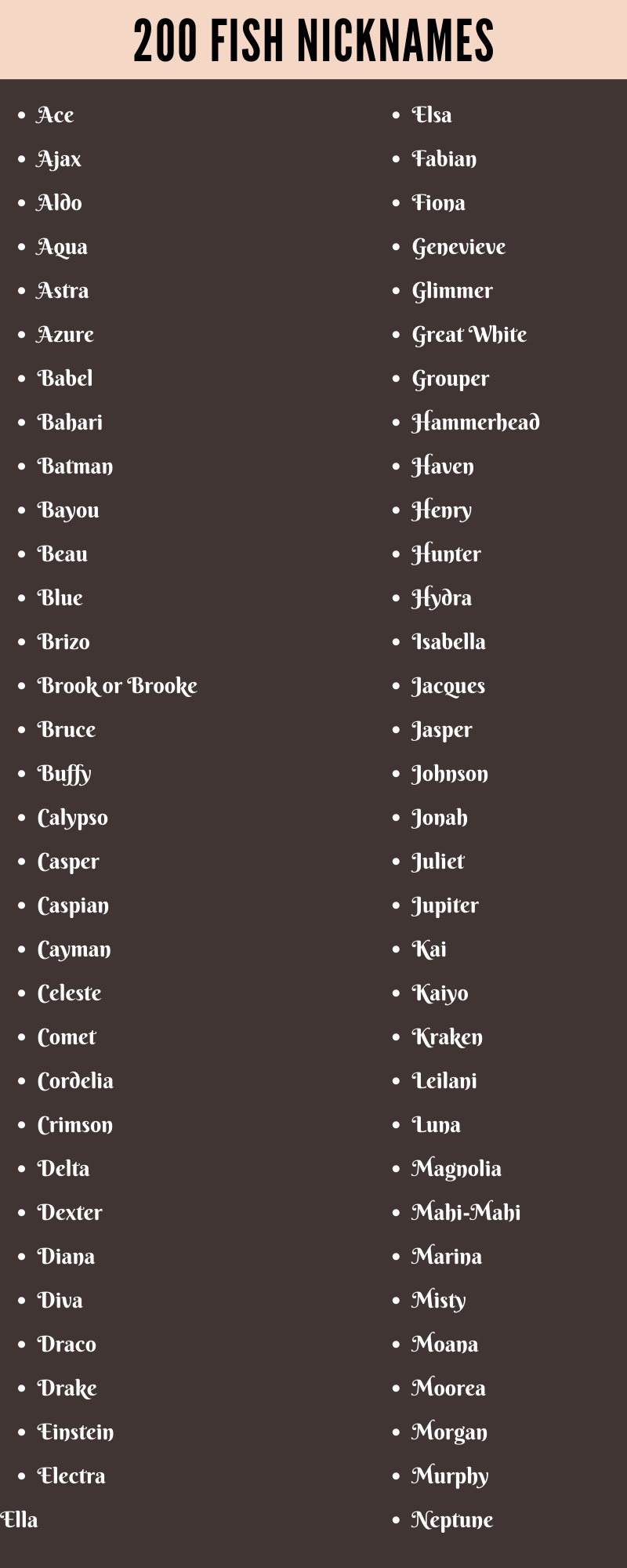  fish nicknames