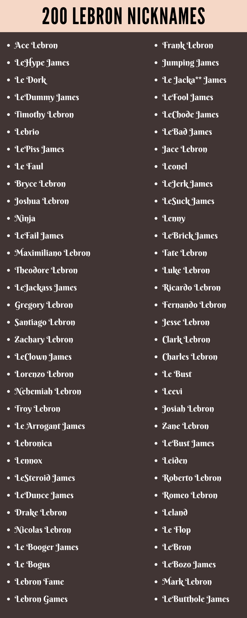 LeBron nicknames