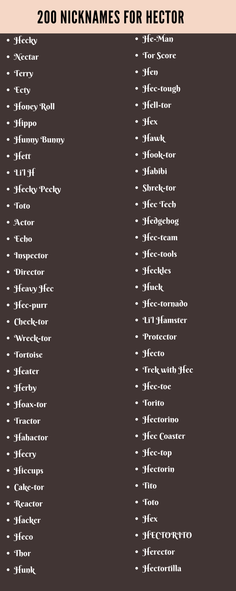 Hector Nicknames